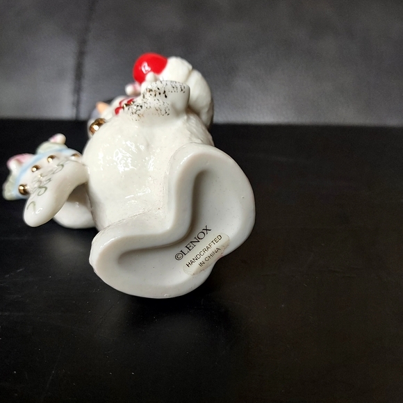 LENOX 'SNOWY TREATS'  Snowman Ornament with Red Accents - Picture 6 of 7